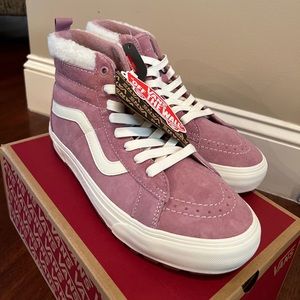 Pink Vans with Sherpa High Top size 9.5/11